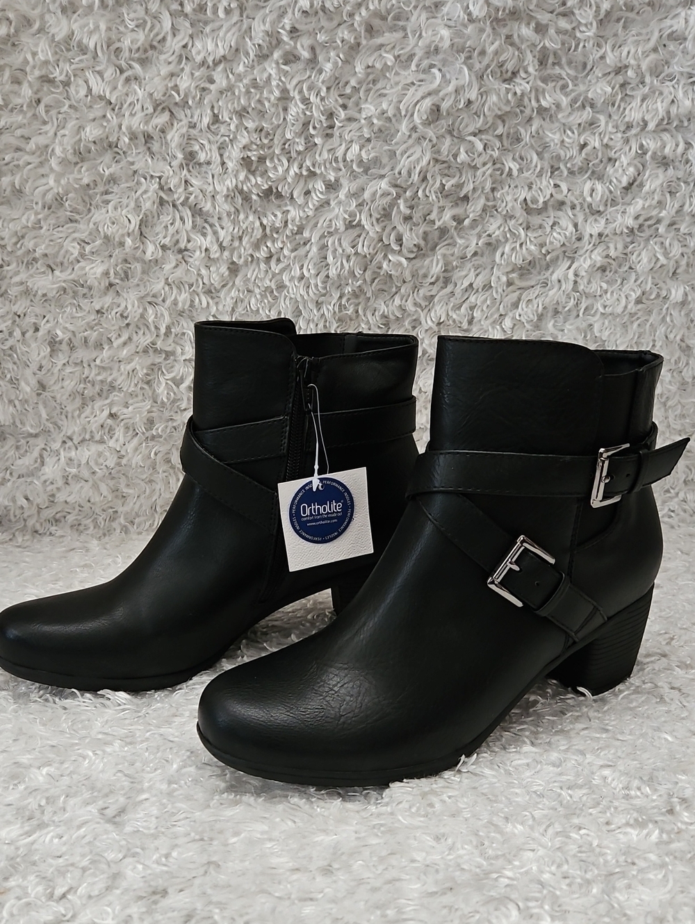 croft & barrow Black Buckle Strap Ankle Booties